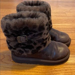 CHEETAH PRINT AND SUEDE UGG BOOTS